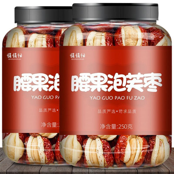 Dates with cashew milk dates Red dates with cheese and nuts