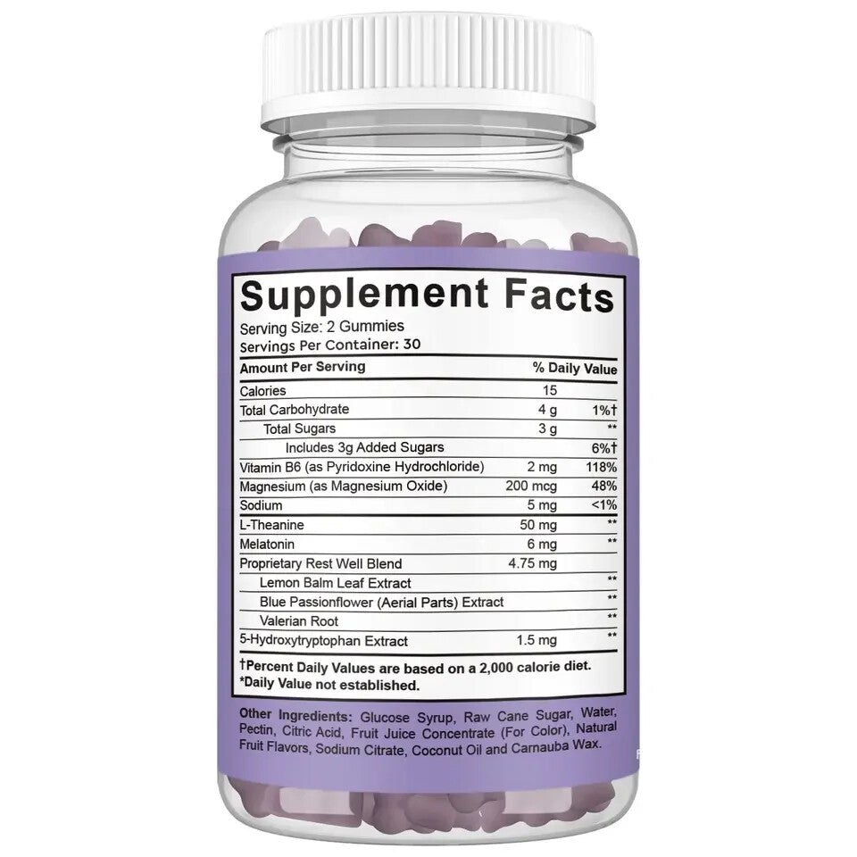 Dietary Supplement Vegan Me*latonin Gummies for Relaxation and Sleep 60PCS Secondary image