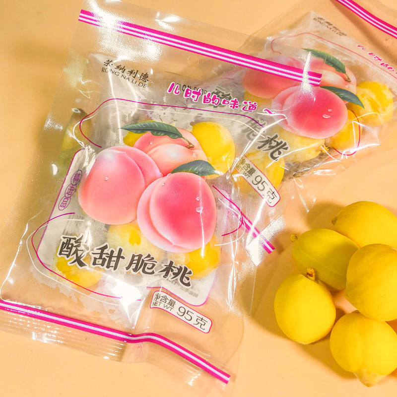 Sweet & Sour Crisp Peaches Yellow Peach Candied Fruit Snacks Lock Throat Peach