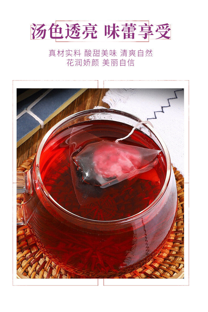 Mulberry Rose Hibiscus Tea Summer Sweet and Sour Fruit Herbal Drink