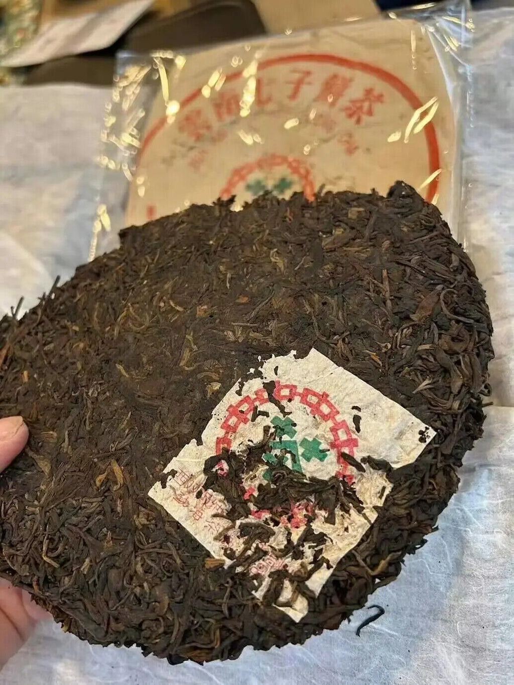 Old China Tea Raw Puerh Tea 357g Yunnan Qi Zi Bing Cha Ripe Puer Tea Cake