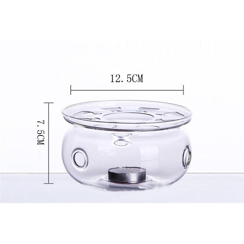 Heat-Resisting Teapot Warmer Base Glass Round Insulation Tealight Teapot Holder
