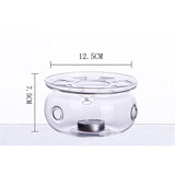 Heat-Resisting Teapot Warmer Base Glass Round Insulation Tealight Teapot Holder