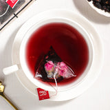 Floral Herbal Pyramid Bags Hibiscus Rose Mulberry Tea
