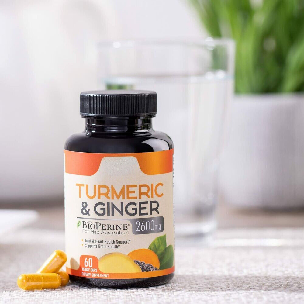 Turmeric Curcumin 2200mg with Ginger & Black Pepper for High Absorption