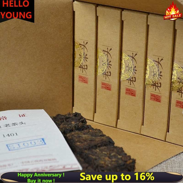 Yunnan Menghai Dayi Pu-erh Lao Cha Tou * 2014 Brick Ripe Puer Tea Brick 100g