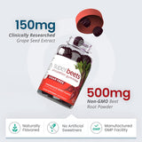 Easy to absorb Beet Gummies Beetroot gummies Grape Seed Extract 60 Capsules