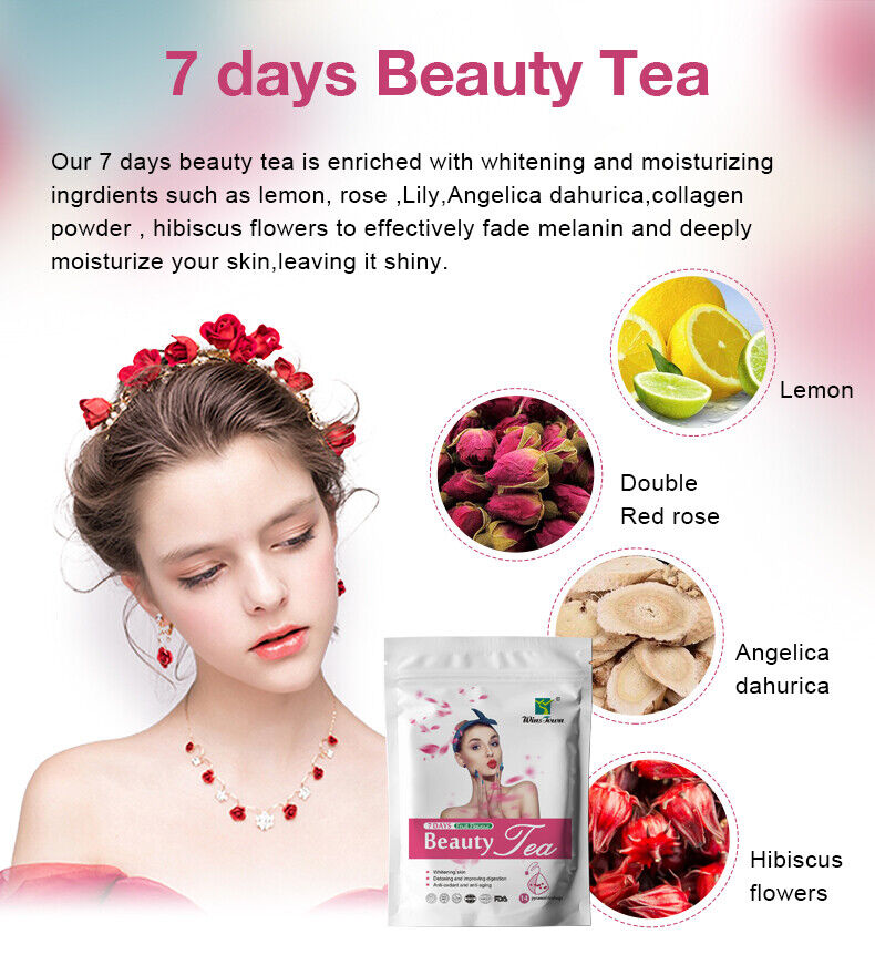 Skinny Tea Skin Beauty Glow Herbal Glowing Skin Complexion 7 Days Beauty Tea