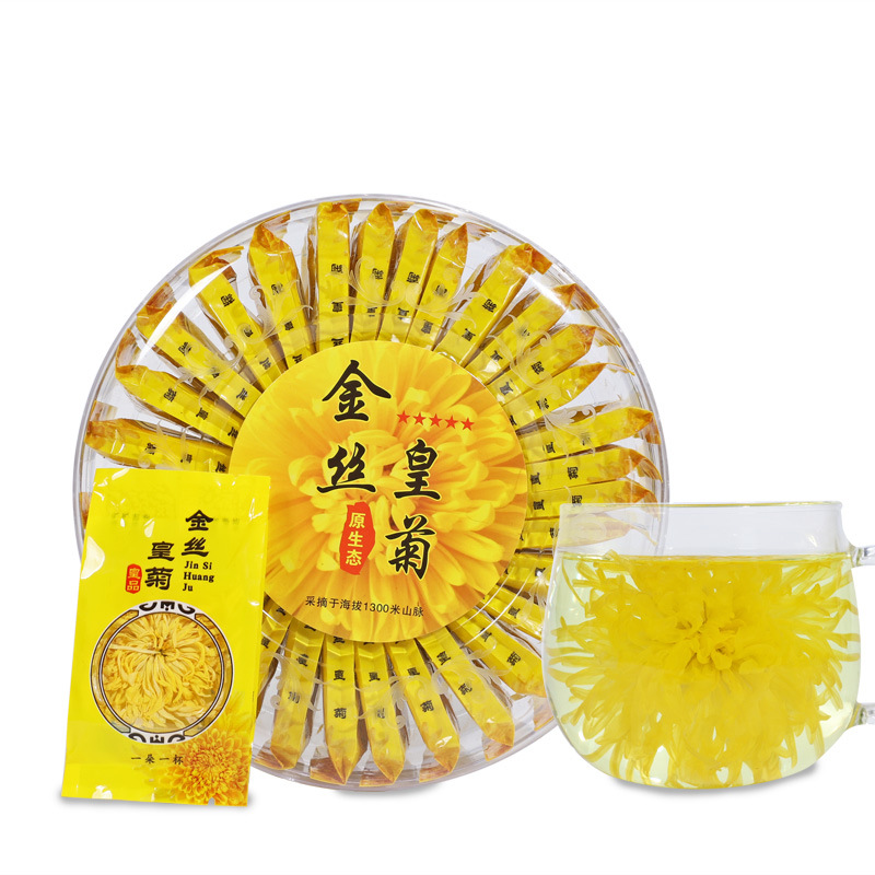 Golden silk chrysanthemum a cup of tribute chrysanthemum Wuyuan flower tea 30 Main image