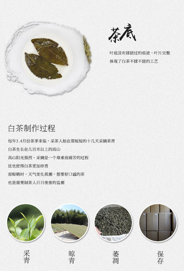 300g Fuding White Tea Old Ancient Tree Old White Tea Cake Mint Aroma