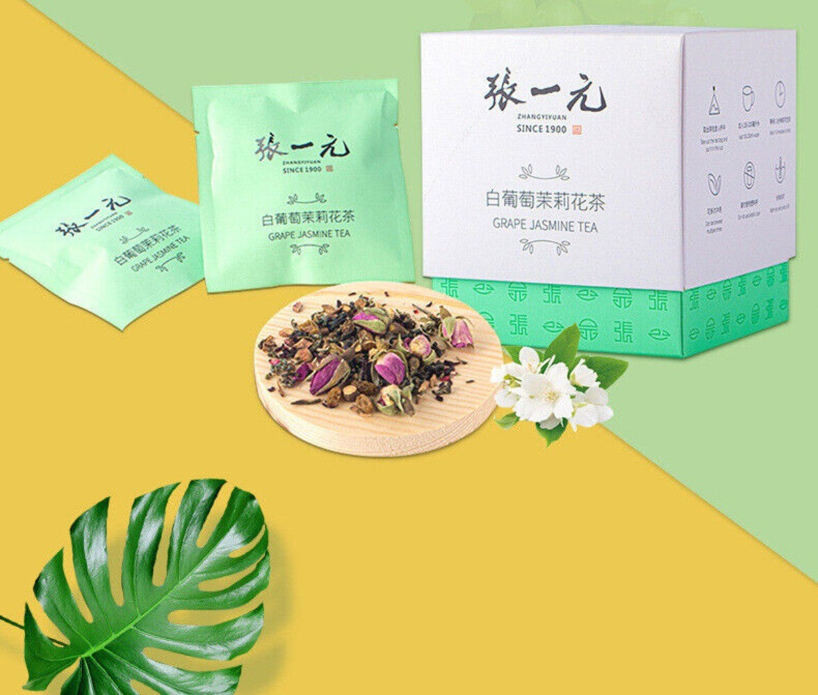 White Grape Jasmine Tea Bags 30g Premium Fruity Floral Cold Brew Blend