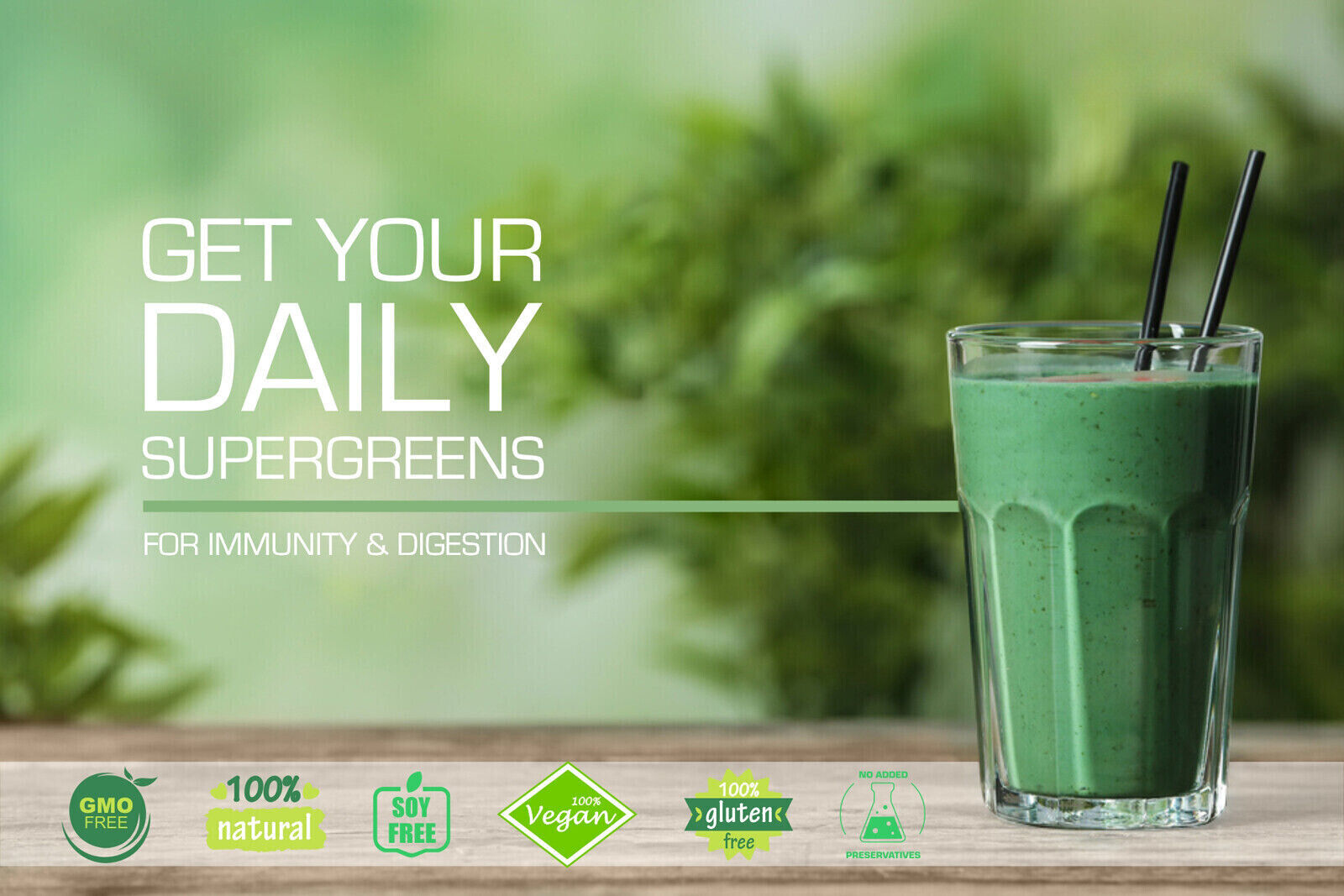 Super Greens Powder 100g - 18+ Super Foods Spirulina Chlorella Barley Grass Secondary image