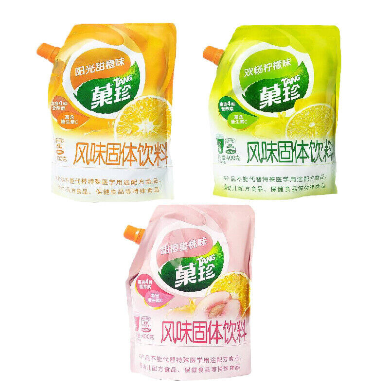 400G Guozhen Juice Fruity Powder Orange/Lemom/Grape/Peach Flavor  Solid Beverage