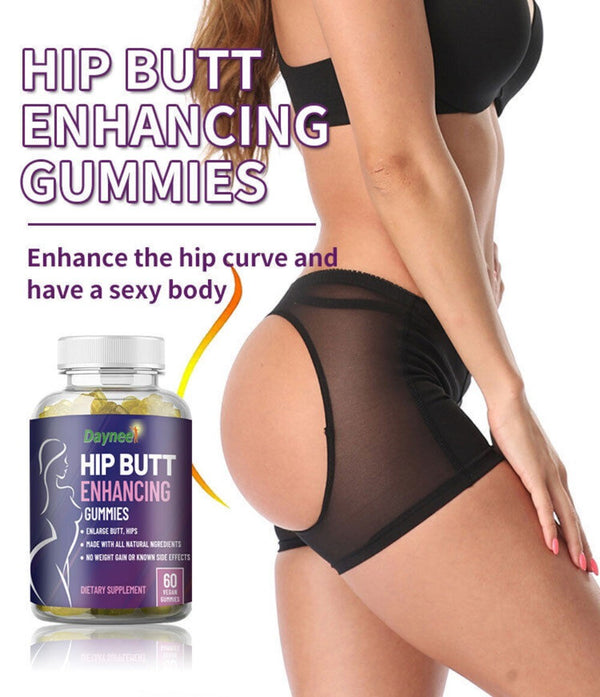 Hip Butt Enhancement Gummies 60 Caps Natural Booty Growth Supplement