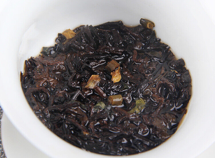 357g Pu'er Old Ripe Tea Cake Yunnan Ripe Pu'er Tea Cake普洱茶熟茶勐海糯米香普洱老熟茶饼云南熟普洱茶饼