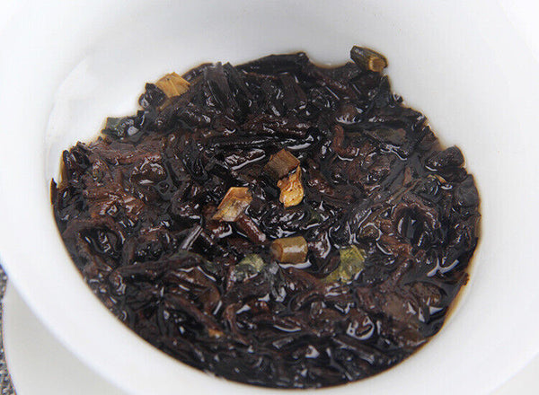 357g Pu'er Old Ripe Tea Cake Yunnan Ripe Pu'er Tea Cake普洱茶熟茶勐海糯米香普洱老熟茶饼云南熟普洱茶饼