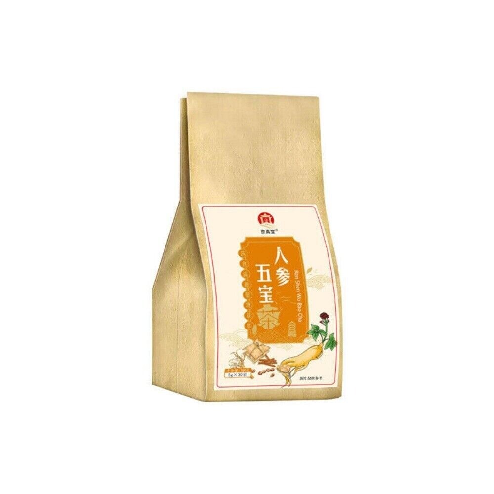 Ginseng Five Treasures Tea Goji Mulberry He Shou Wu Mens Herbal Energy Blend