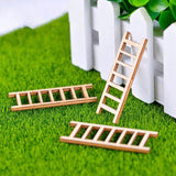 3pcs Mini Wooden Step Ladder Furniture Tools Fairy Garden Miniatures Decoration