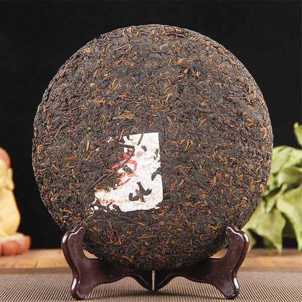 Long Yuan No. Pu'er Ripe Tea Cake Ancient Tree Yunnan Seven Seeds Cake 380g/cake