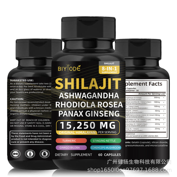 Shilajit Pure Himalayan 9000MG Energy Booster Ashwagandha 2000MG 60 Caps