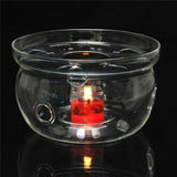 Heat-Resisting Teapot Warmer Base Glass Round Insulation Tealight Teapot Holder