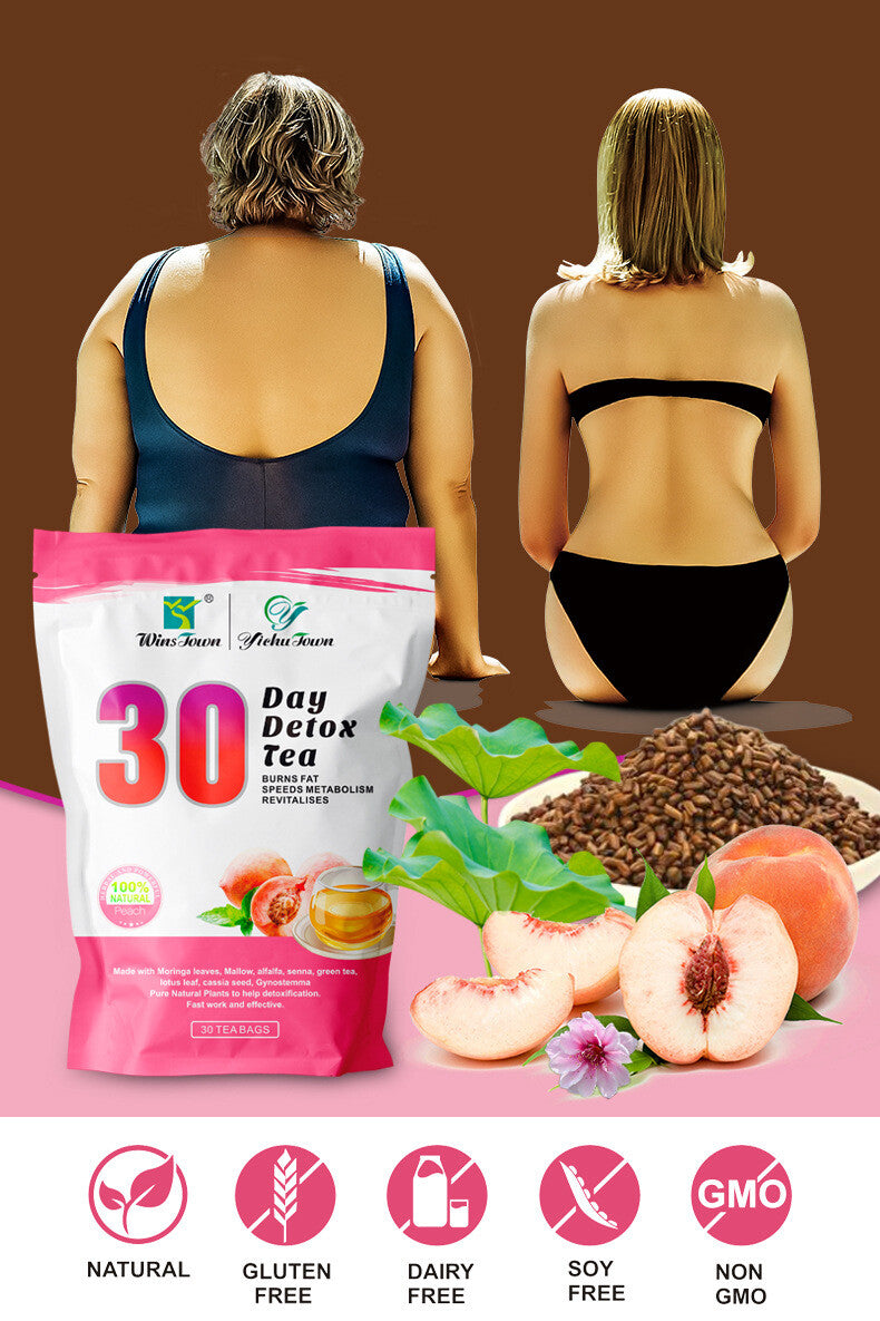 Peach Flavor Detox Fit Slim Tea 30 Days Weight Loss Tea Lemon Flavor