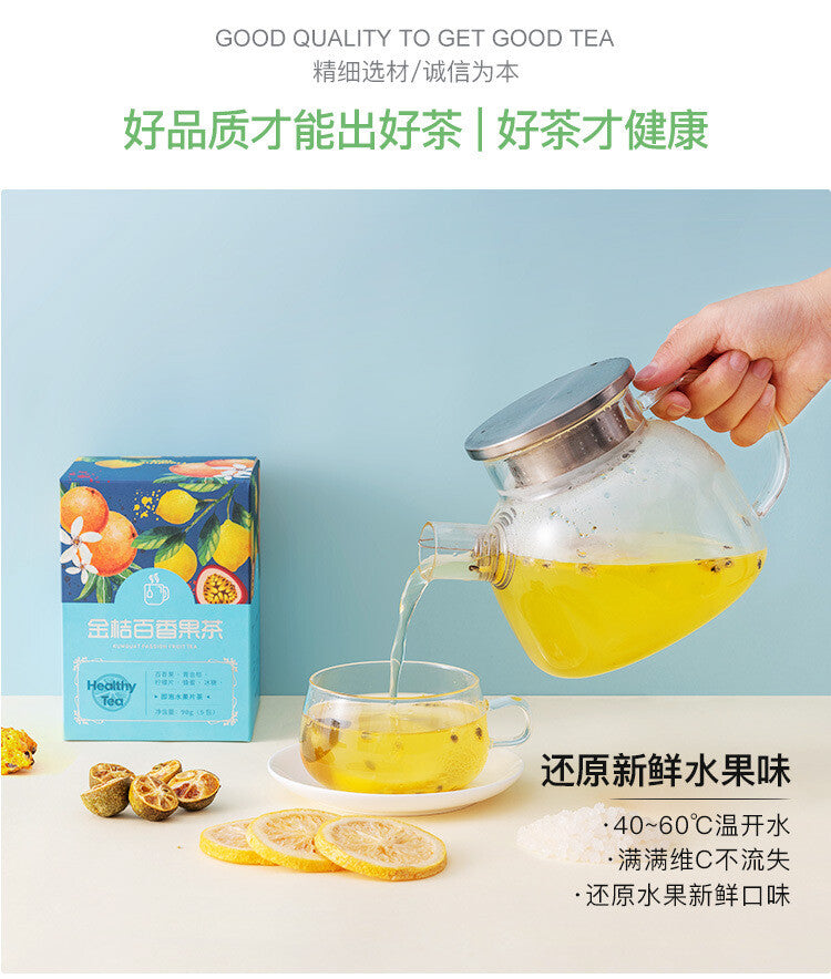 Freeze dried citrus, passion fruit, honey tea, lemon slices flower fruit tea