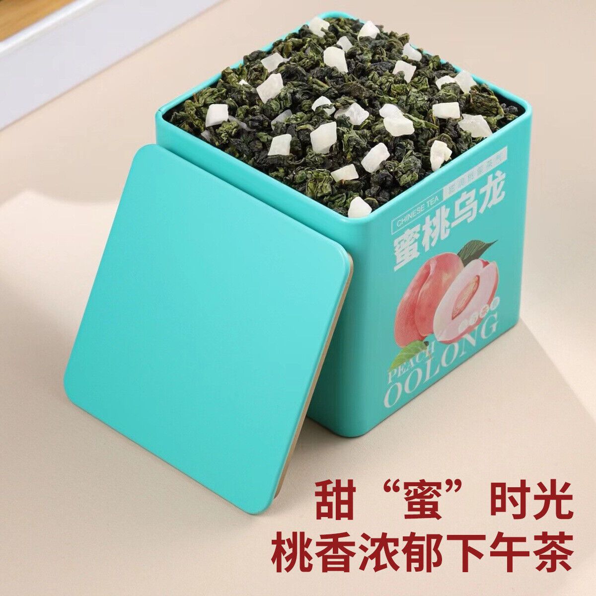 Fruit Tea with White Peach Herbal Tea Cold Brew Tin Can Peach Oolong Tea Floral
