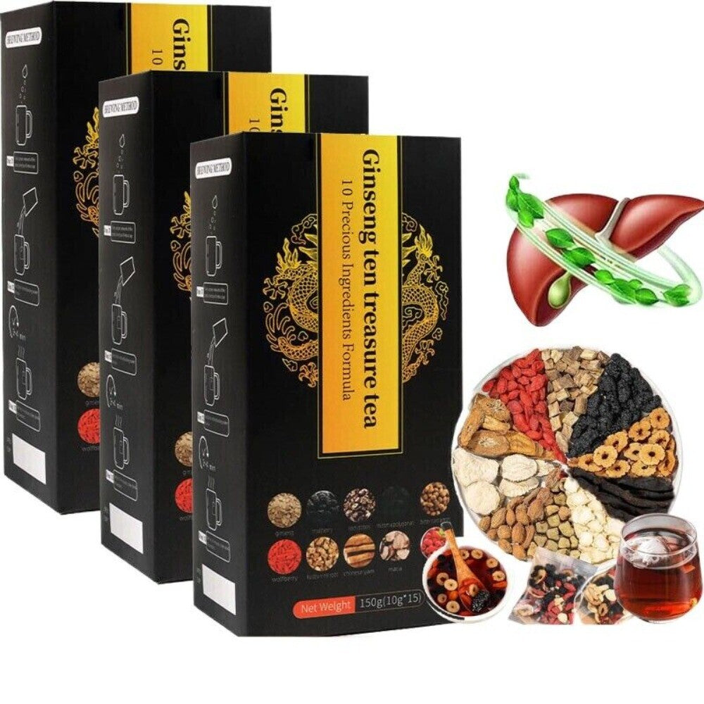 Ginseng Ten Treasure Herbal Tea Traditional Chinese Kidney Support Formula