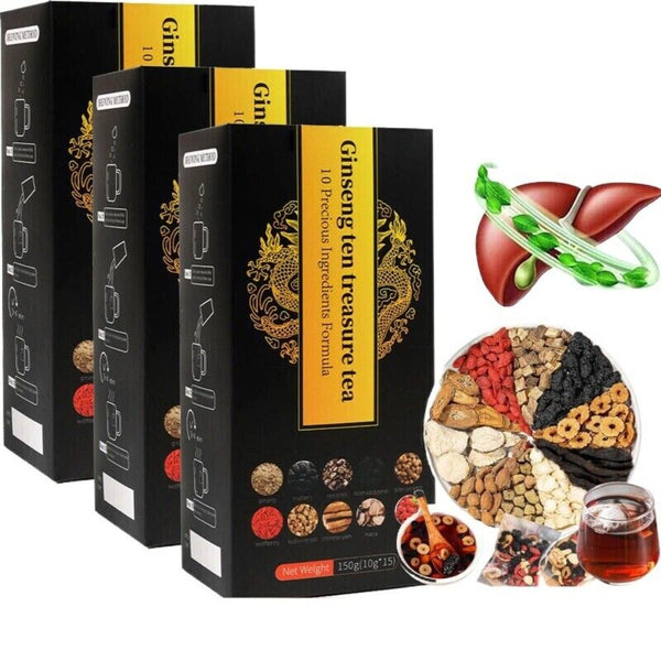 Ginseng Ten Treasure Herbal Tea Traditional Chinese Kidney Support Formula