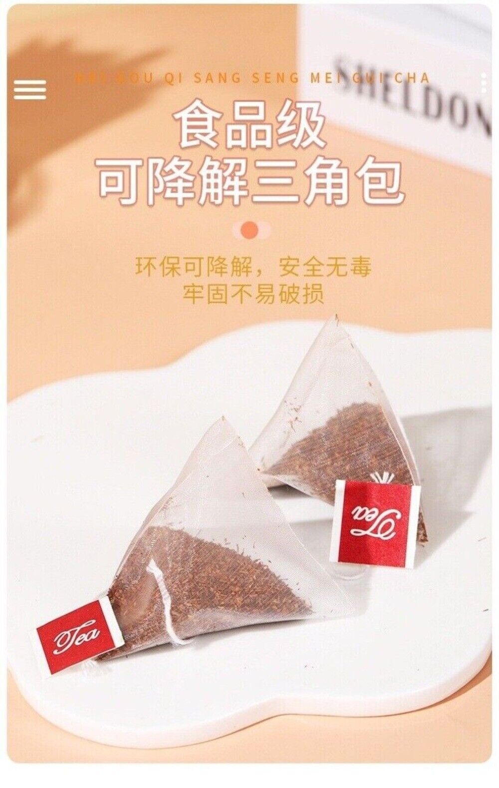 Honeybush Rooibos Tea Premium Flavored Natural Sweet Triangle Tea Bags