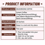 Natural Premium Quality Mushroom Organic Instant Coffee Sealed Packaging