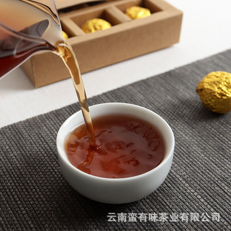 Yunnan Puerh Tea 18pcs (Golden Tin) Menghai Golden Buds Cooked Tea Dragon Balls
