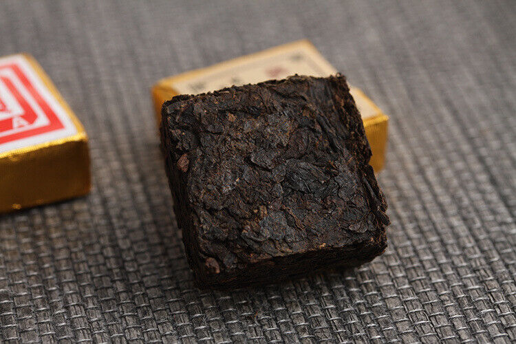 Menghai Pu'er ripe tea small square brick tea leaves sinensis word Pu'er tuocha