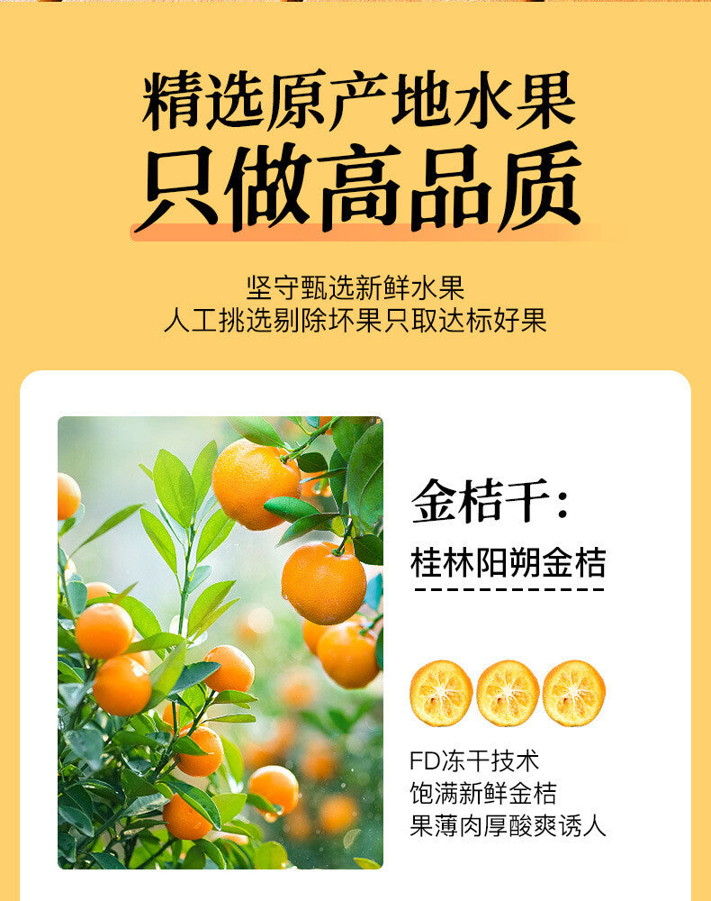 Fruit Tea Blend with Freeze-Dried Fruits Kumquat Snow Pear Hot Orange Tea