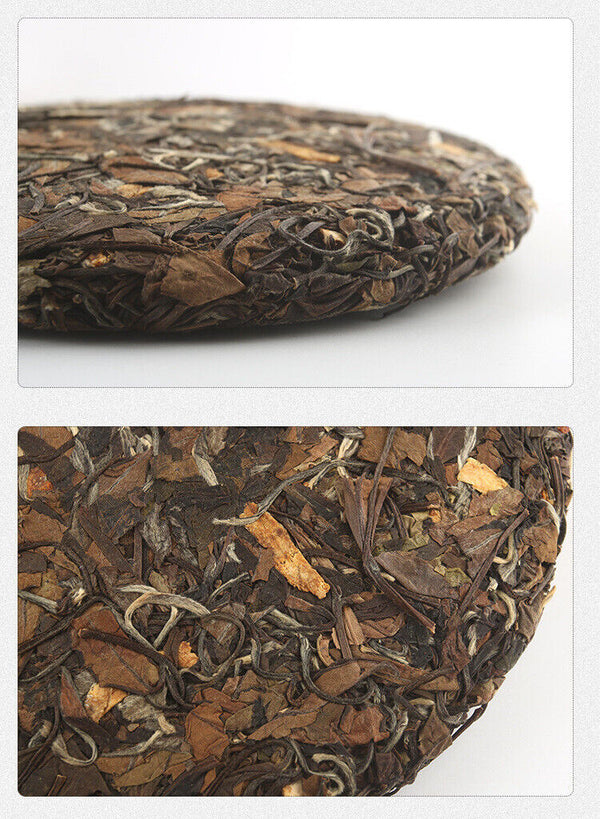 厂家直销2014年福鼎白茶陈皮寿眉茶饼高山日晒茶叶批发350g