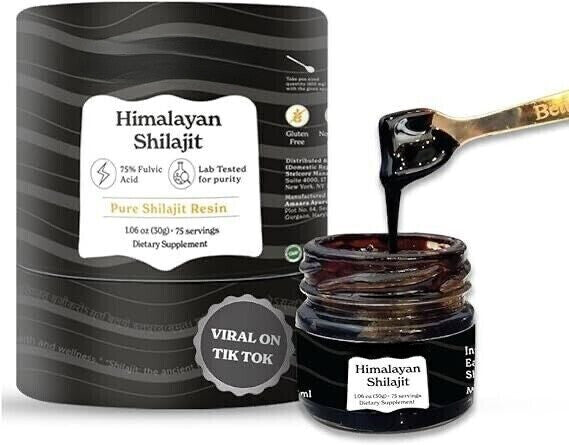 Himalayan Shilajit,Soft Resin,Organic,Extremely Potent,Fulvic Acid 30g Main image
