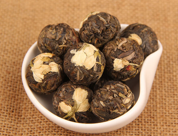 Handcrafted Pu-erh Raw Tea Small Tuocha Ancient Tree Jasmine Tea Dragon Pearls