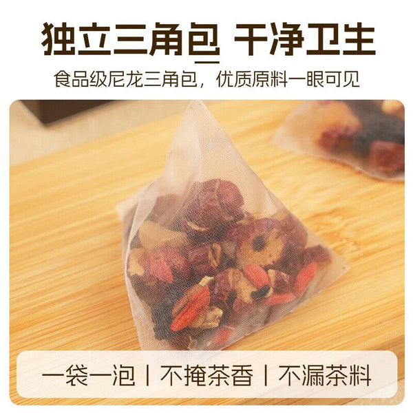 Ginseng Goji Six Treasures Tea Mulberry Longan Herbal Tea for Energy & Wellness