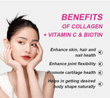 Collagen Vitamin C Biotin Tablets for Healthy Skin Hair Nail 60tablets/bottle