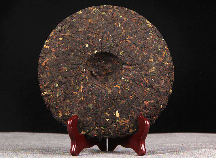 357g Pu'er Old Ripe Tea Cake Yunnan Ripe Pu'er Tea Cake普洱茶熟茶勐海糯米香普洱老熟茶饼云南熟普洱茶饼