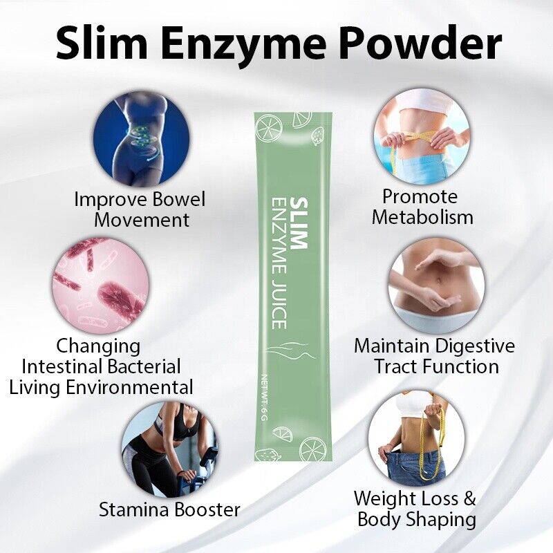 Slimming Tea Enzyme  Herbal Powder Flat Belly Lose Weight Detox Juice Tea 6g*12