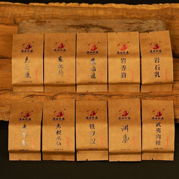 Wuyi Old Bush Shui Xian Da Hong Pao Rougui Tea Combo 10 Infusions Premium