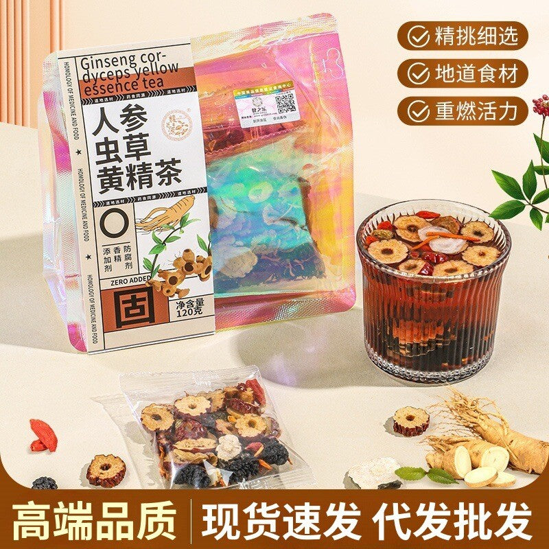 Ginseng Cordyceps Maca Herbal Tea Natural Vitality Energy Boost Health Drink Secondary image