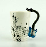 Music Violin Guitar Ceramic Drinkware Mug Coffee Tea Milk Stave Cups with Handle
