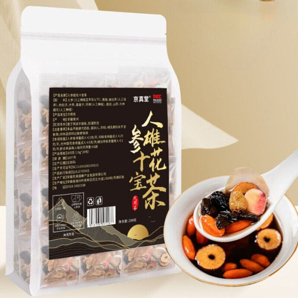 Ginseng Eucommia  Tea with Epimedium Goji Natural Mens Vitality Wellness Blend
