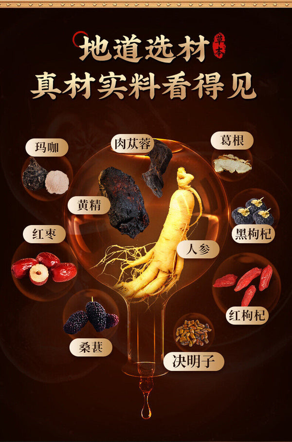 Men's Health Tea for Replenishing Energy Ginseng Huangjing Ten Treasures Tea