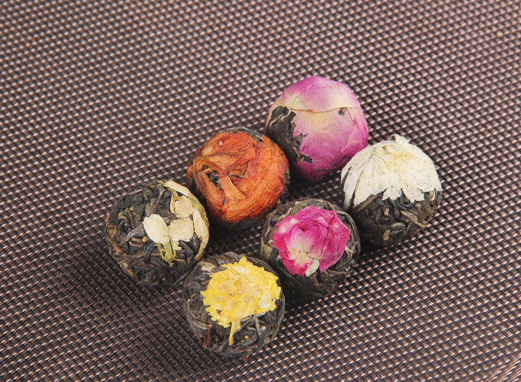 Floral Yunnan Pu'er Raw Tea Dragon Ball Lily Rose Jasmine Peony Flower Tea