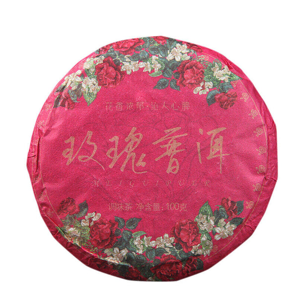 Rose Pu'er Ripe Tea Cake Pu Erh+rose Aged Fragrance Floral Combination Tea Cake