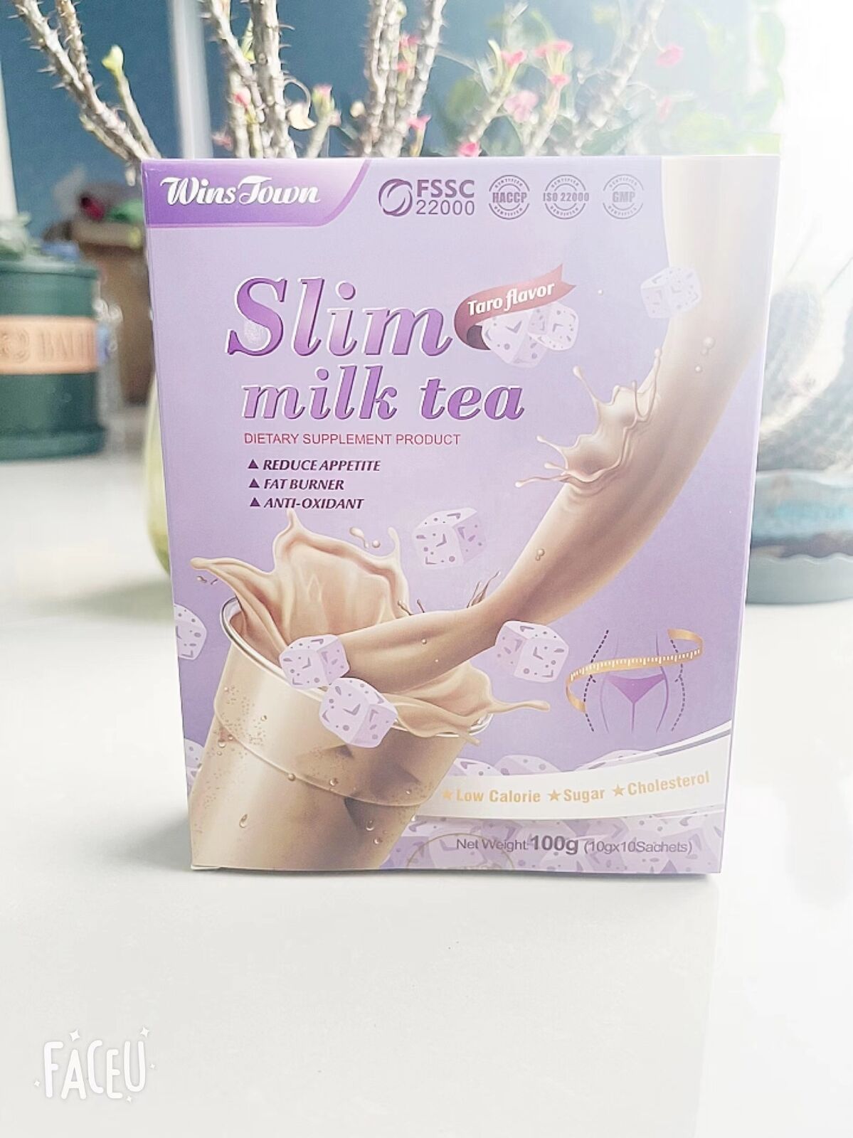 Slim Milk Tea Taro Flavor Powder Sliming Weight Loss Fat Burner Tea 100g/3.52oz Secondary image
